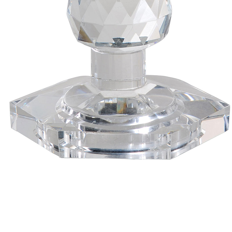 7 Inch Candle Holder Crystal Glass Solid Turned Pillar Clear-zoom-