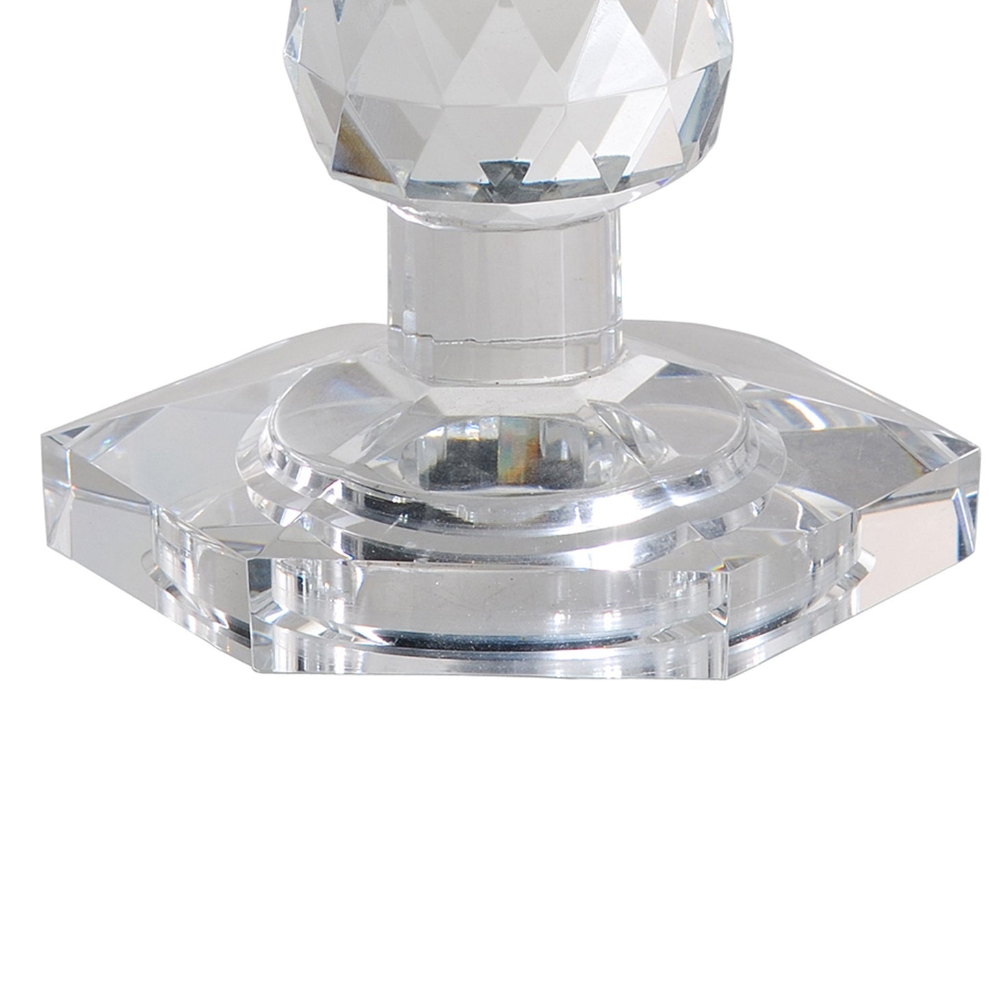 7 Inch Candle Holder Crystal Glass Solid Turned Pillar Clear