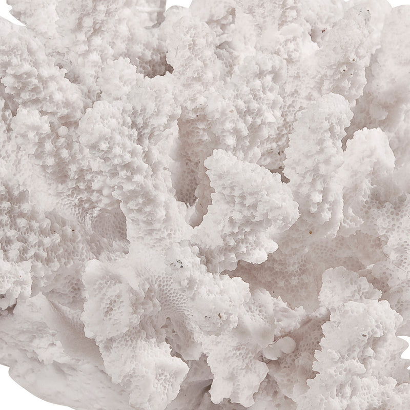 Lily 9 Inch Faux Coral Accent Sculpture Polyresin Table Decoration White-zoom-