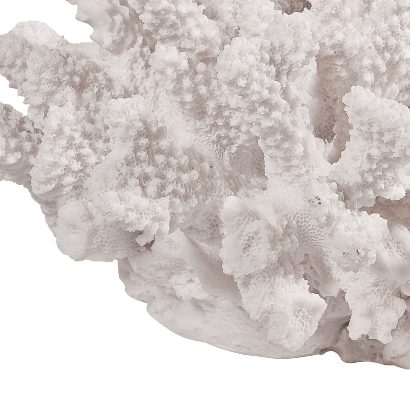 Lily 9 Inch Faux Coral Accent Sculpture Polyresin Table Decoration White-zoom-