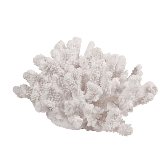 Lily 9 Inch Faux Coral Accent Sculpture Polyresin Table Decoration White