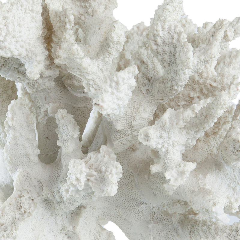 Lily 10 Inch Faux Coral Accent Sculpture Polyresin Decorative Piece White-zoom-