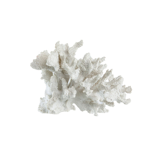 Lily 10 Inch Faux Coral Accent Sculpture Polyresin Decorative Piece White