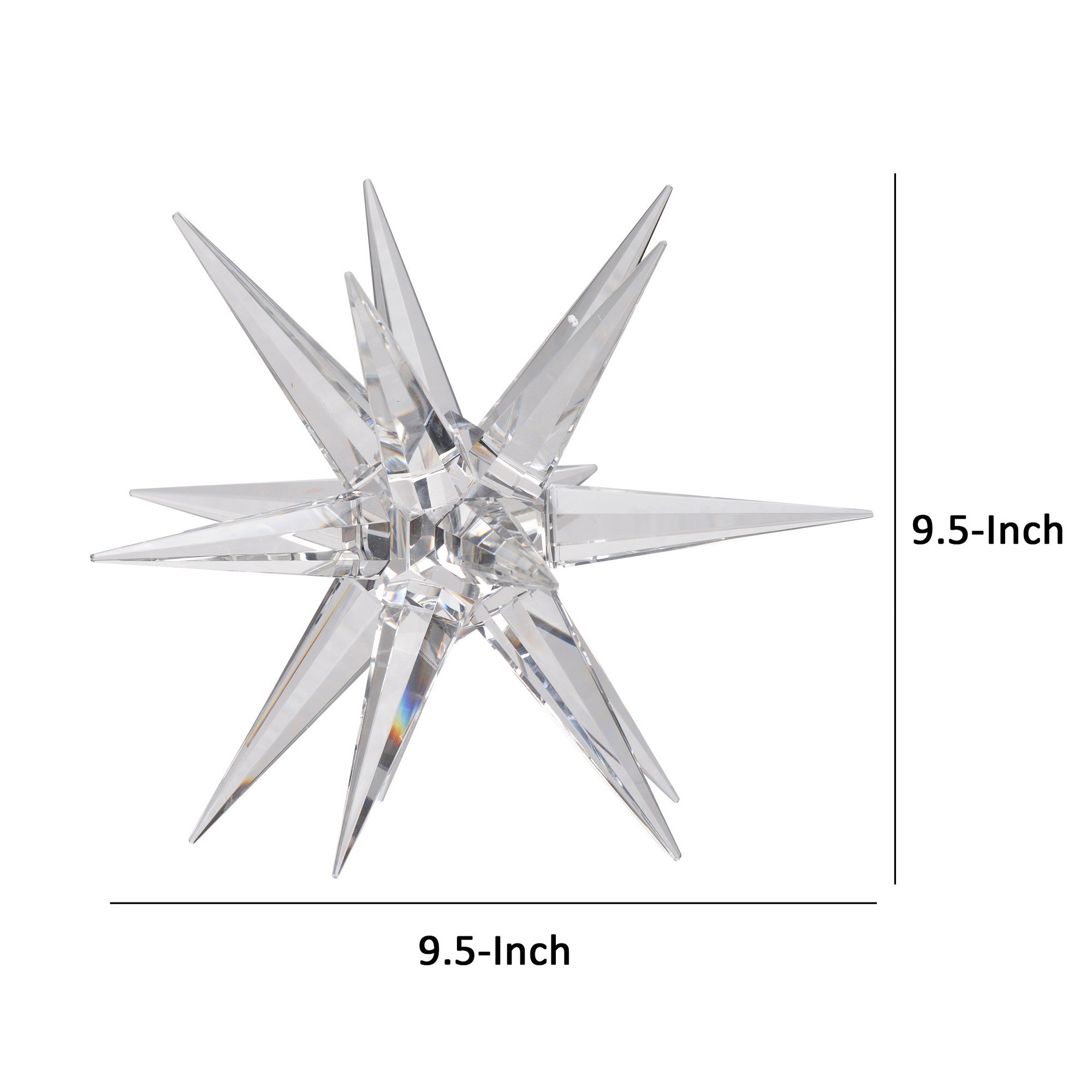 10 Inch Glass Star Accent Decor For Tabletop Elegant Clear Crystalline-zoom-5