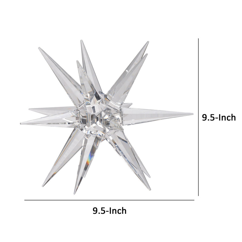 10 Inch Glass Star Accent Decor For Tabletop Elegant Clear Crystalline-zoom-