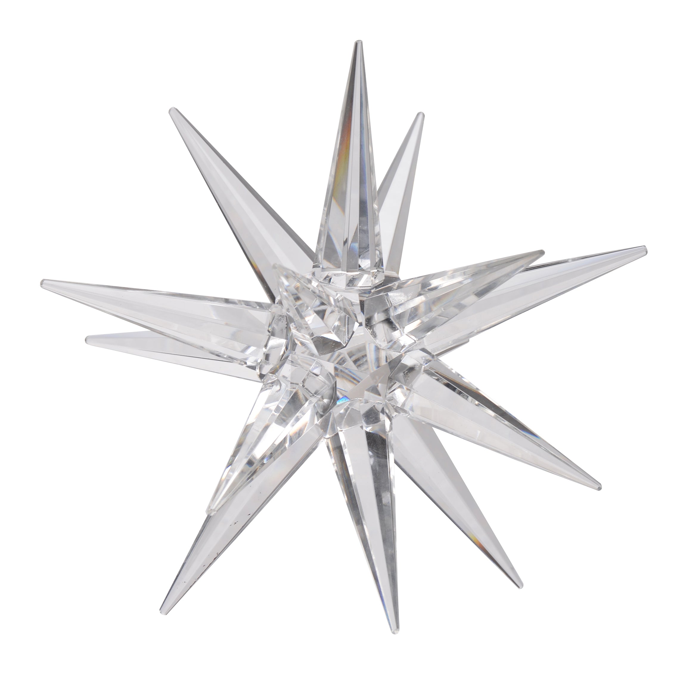 8 Inch Glass Star Accent Decor For Tabletop Elegant Clear Crystalline-zoom-1