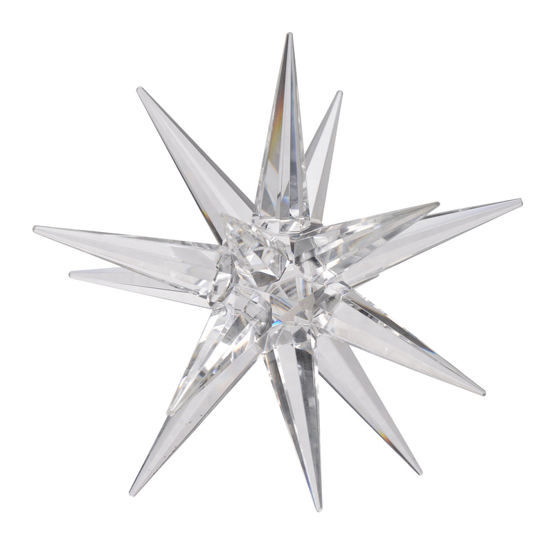 8 Inch Glass Star Accent Decor For Tabletop Elegant Clear Crystalline-zoom-
