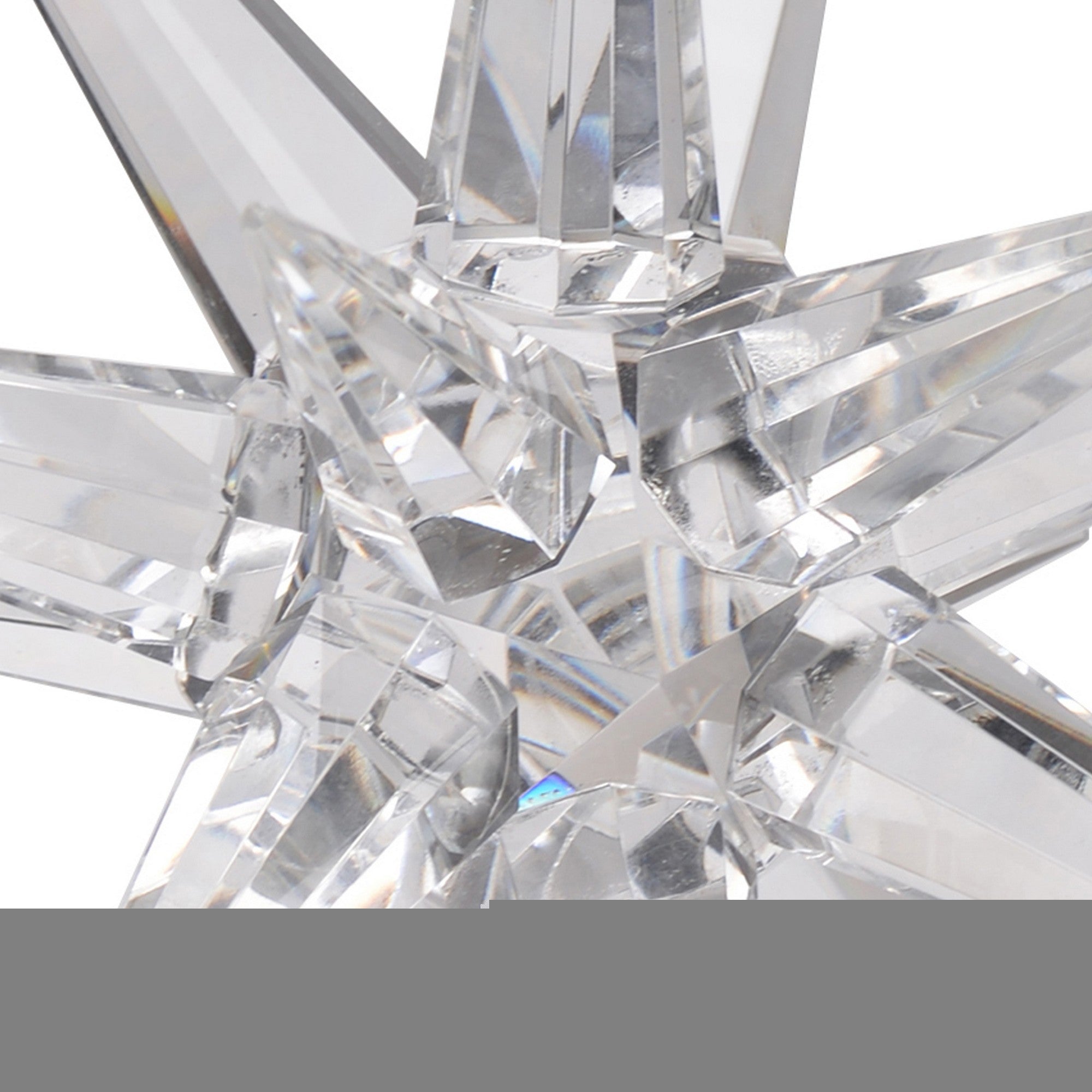 8 Inch Glass Star Accent Decor For Tabletop Elegant Clear Crystalline