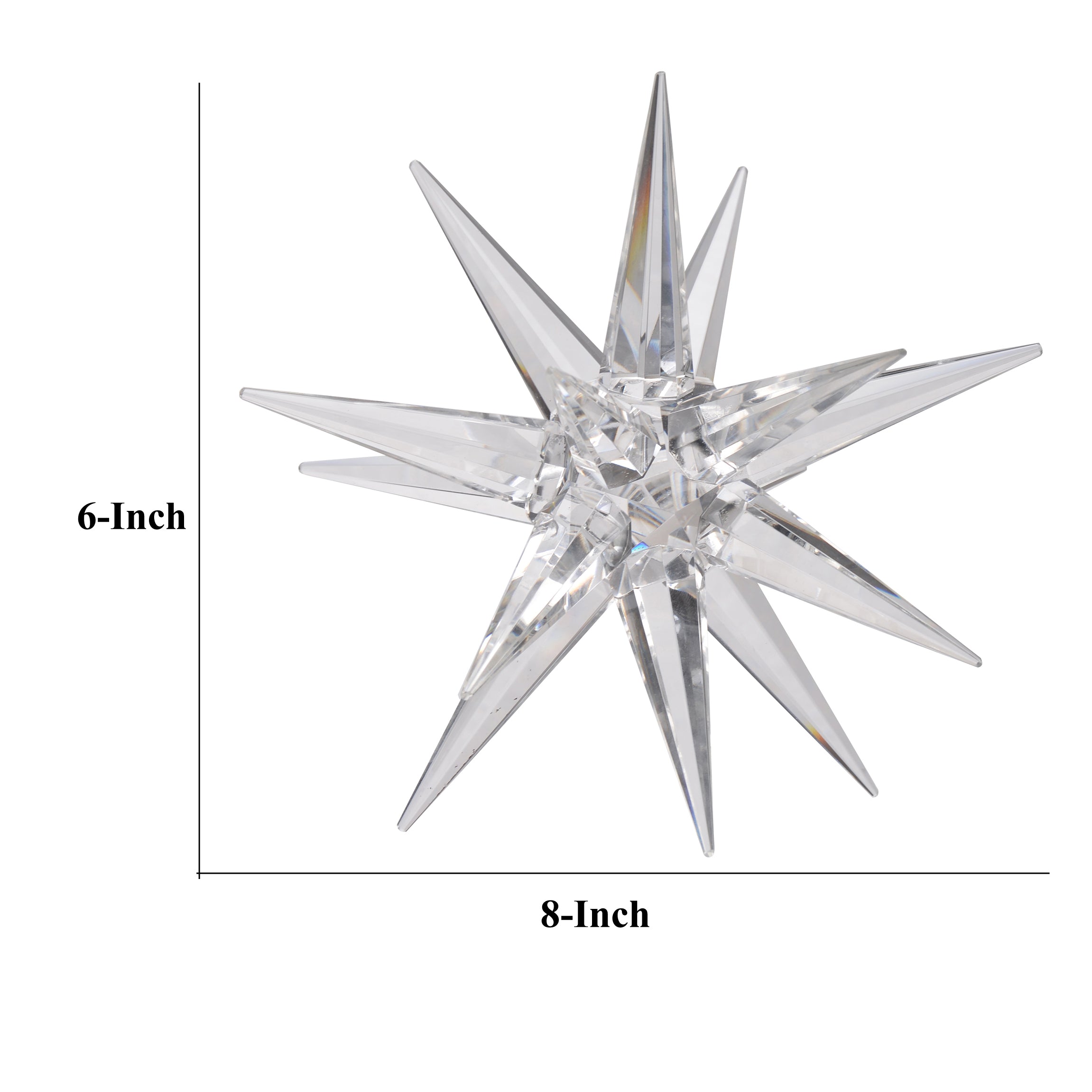 8 Inch Glass Star Accent Decor For Tabletop Elegant Clear Crystalline-zoom-5