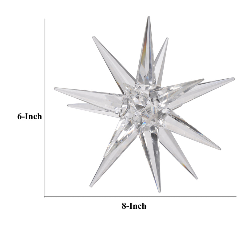 8 Inch Glass Star Accent Decor For Tabletop Elegant Clear Crystalline-zoom-