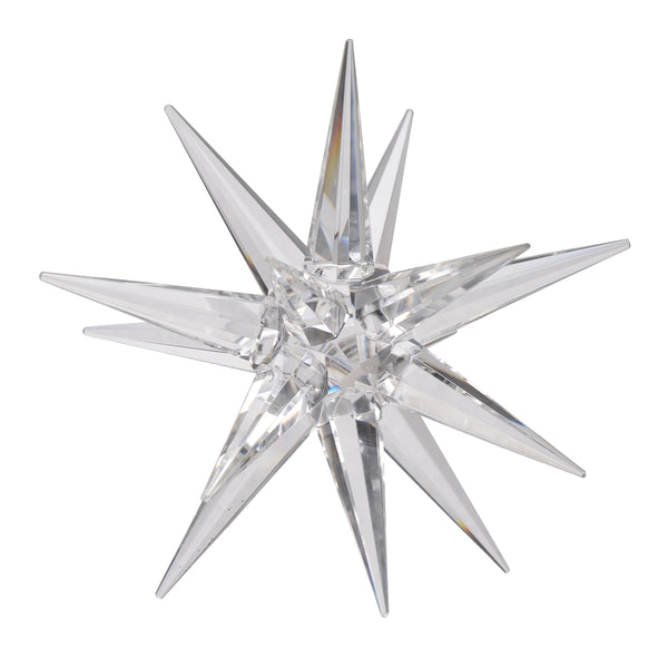 8 Inch Glass Star Accent Decor For Tabletop Elegant Clear Crystalline