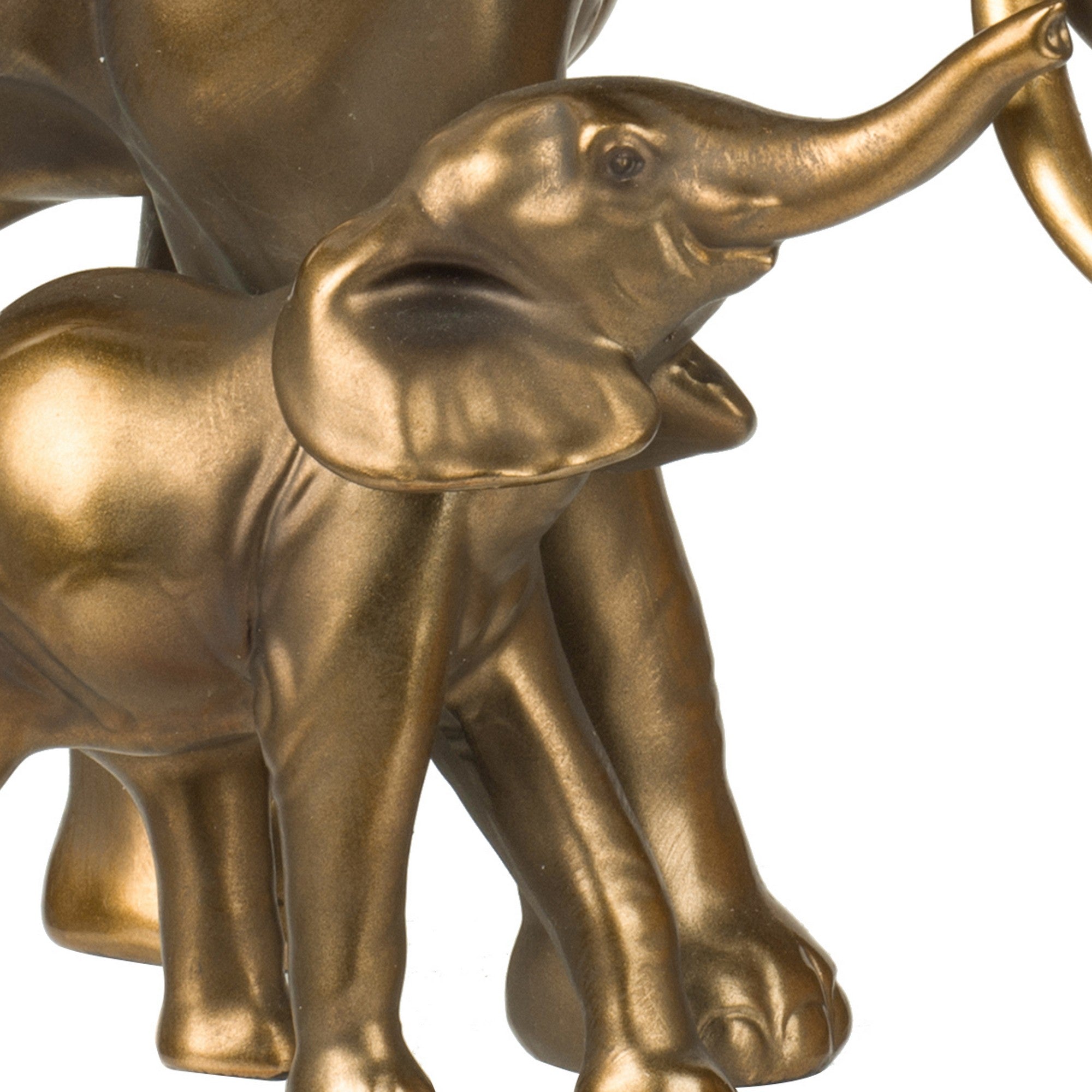 Don 12 Inch Elephant And Baby Statuette Table Accent Decor Gold Polyresin-zoom-4