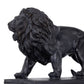 Ari Set of 2 Classic Bookends, Lion Statuette Figurines, Glossy Black Resin