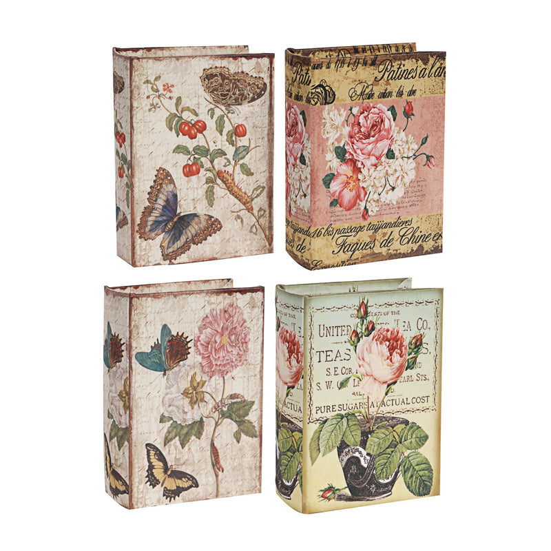 Anya Set of 4 Artisanal Boxes for Accessories Book Inspired Look Floral-zoom-