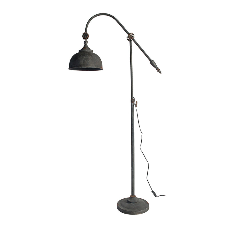 67 Inch Iron Floor Lamp Adjustable Length Arm Industrial Antique Black-zoom-