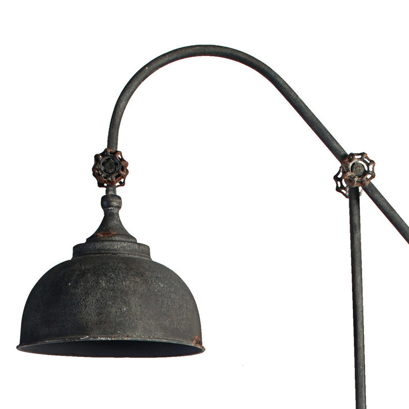 67 Inch Iron Floor Lamp Adjustable Length Arm Industrial Antique Black-zoom-