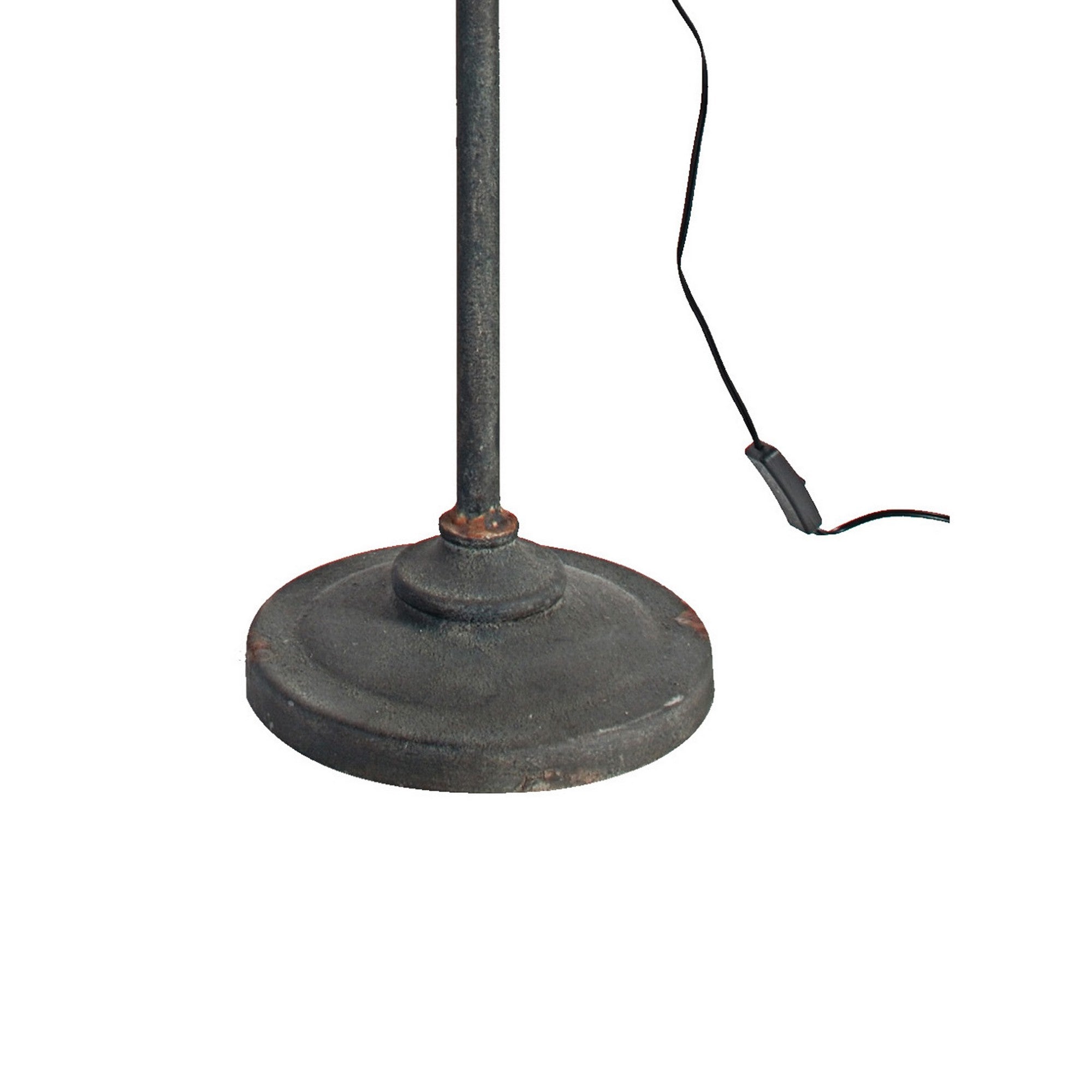 67 Inch Iron Floor Lamp Adjustable Length Arm Industrial Antique Black-zoom-4