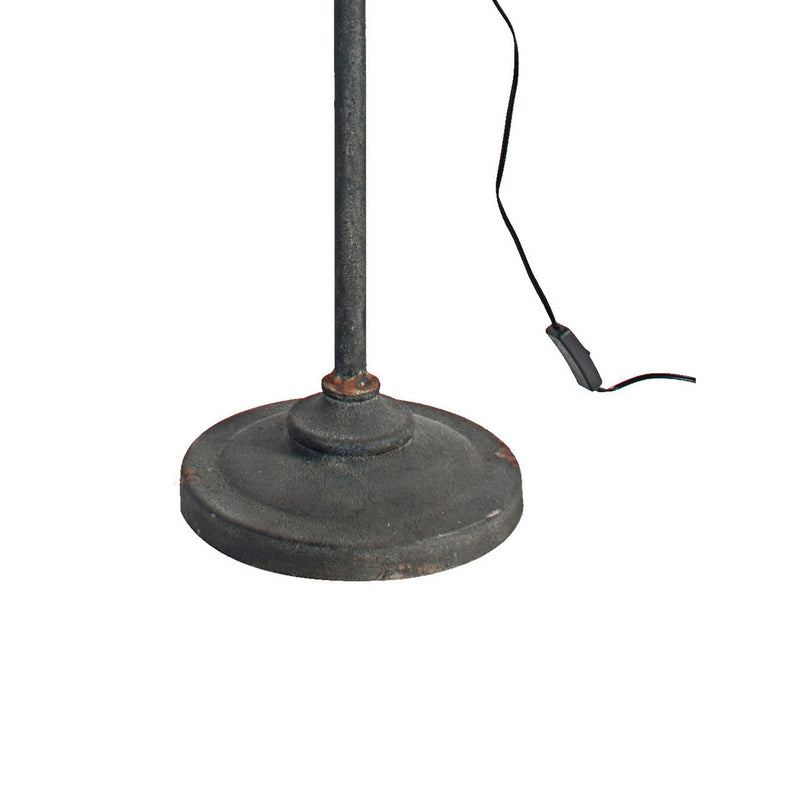 67 Inch Iron Floor Lamp Adjustable Length Arm Industrial Antique Black-zoom-