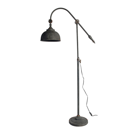 67 Inch Iron Floor Lamp Adjustable Length Arm Industrial Antique Black