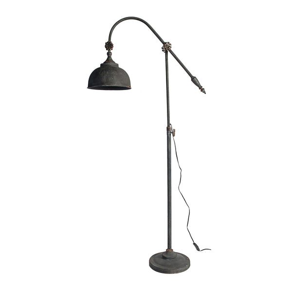 67 Inch Iron Floor Lamp Adjustable Length Arm Industrial Antique Black