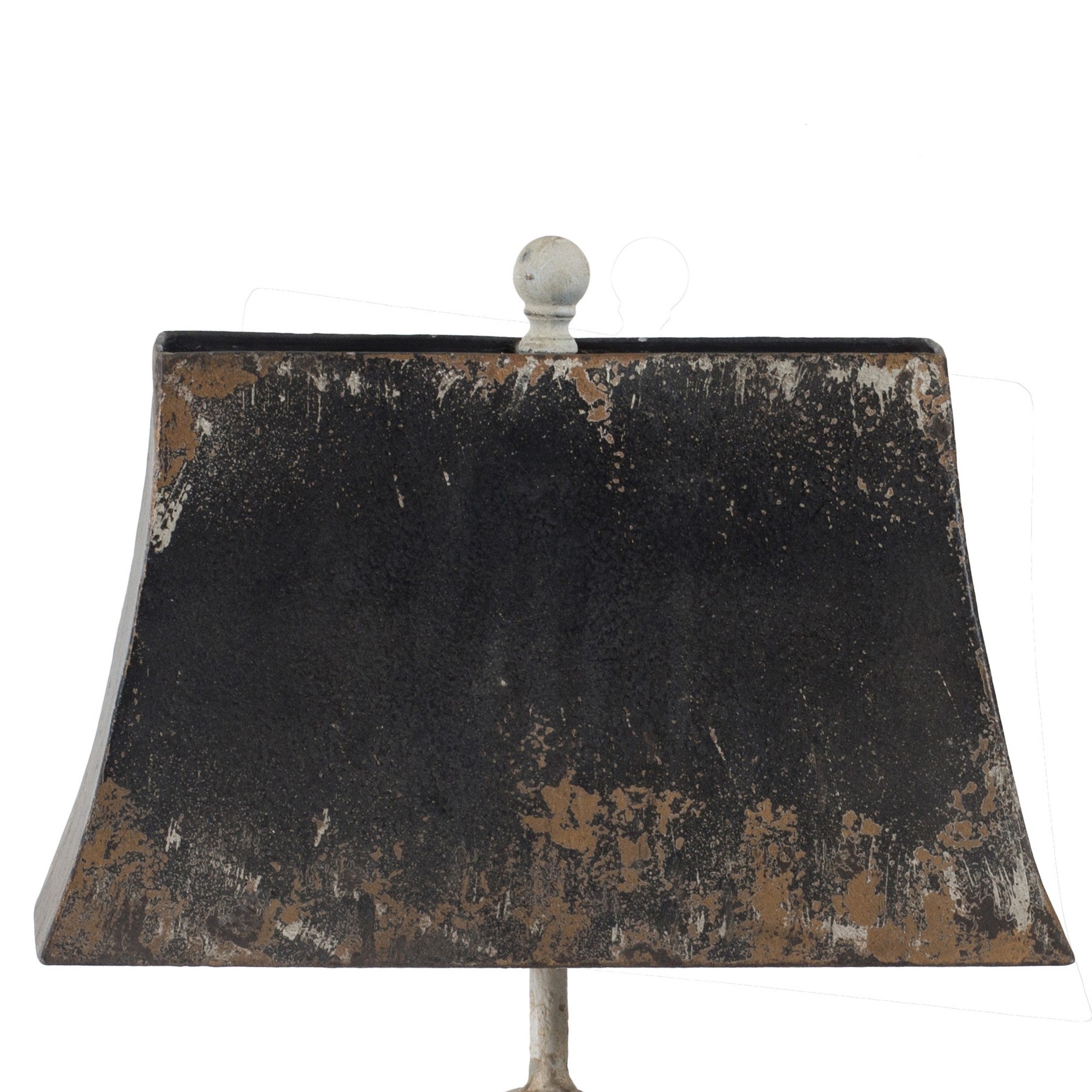 26 Inch Table Lamp with Carved Wood Frame Iron Antique Black Rustic White-zoom-2