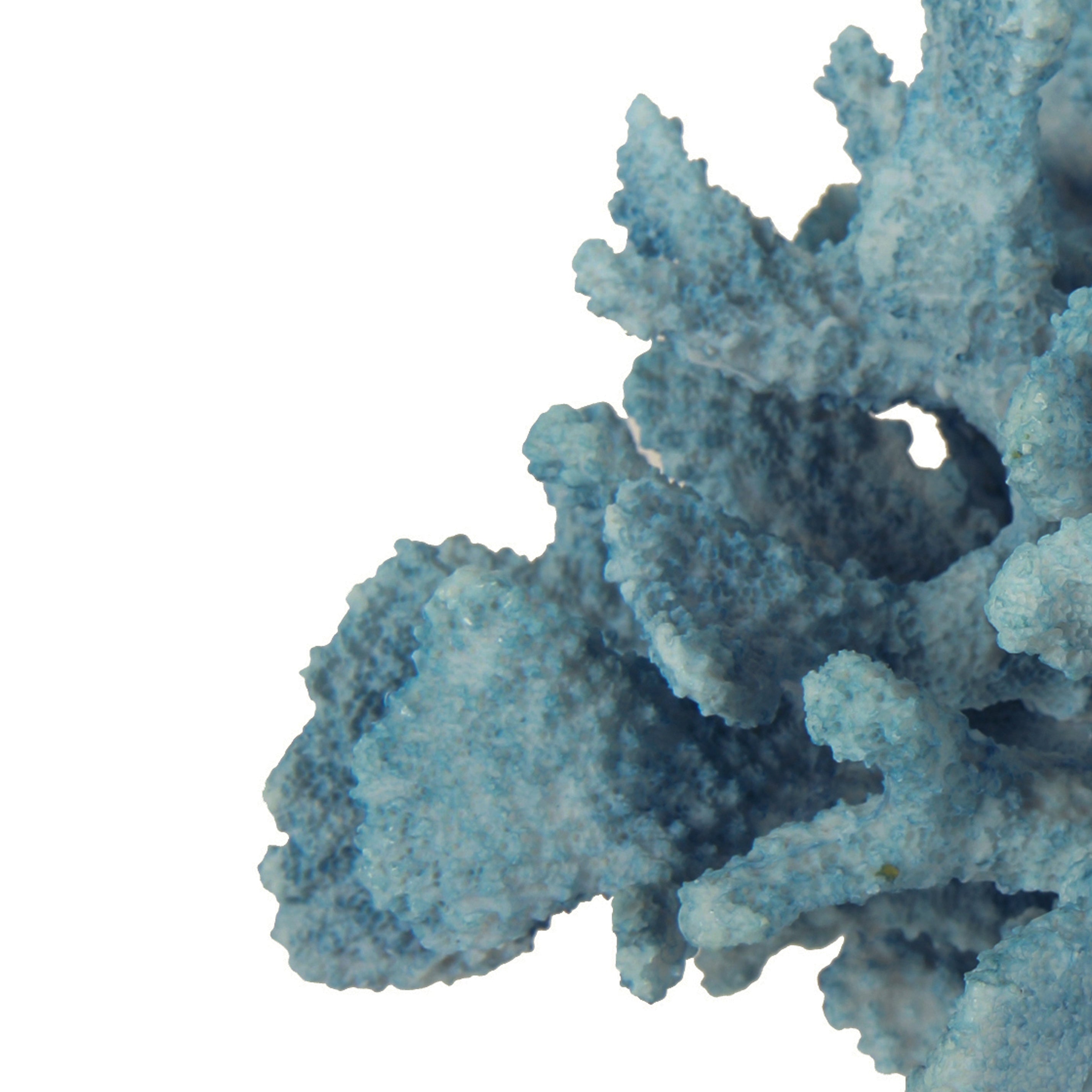 Pax 10 Inch Faux Coral Accent Tabletop Decor Powder Blue Polyresin