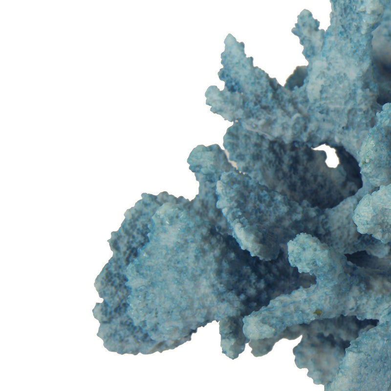 Pax 10 Inch Faux Coral Accent Tabletop Decor Powder Blue Polyresin-zoom-