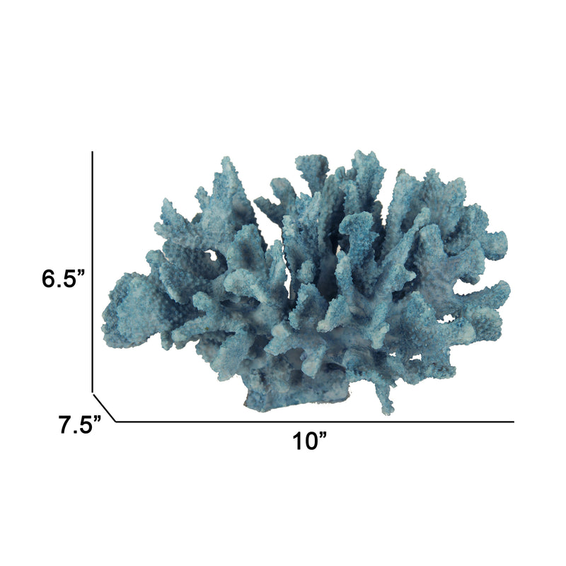 Pax 10 Inch Faux Coral Accent Tabletop Decor Powder Blue Polyresin-zoom-
