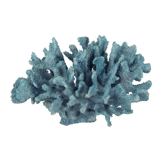 Pax 10 Inch Faux Coral Accent Tabletop Decor Powder Blue Polyresin