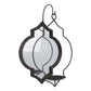16 Inch Wall Sconce Candle Holder Mirrored Metal Wood Frame Matte Black