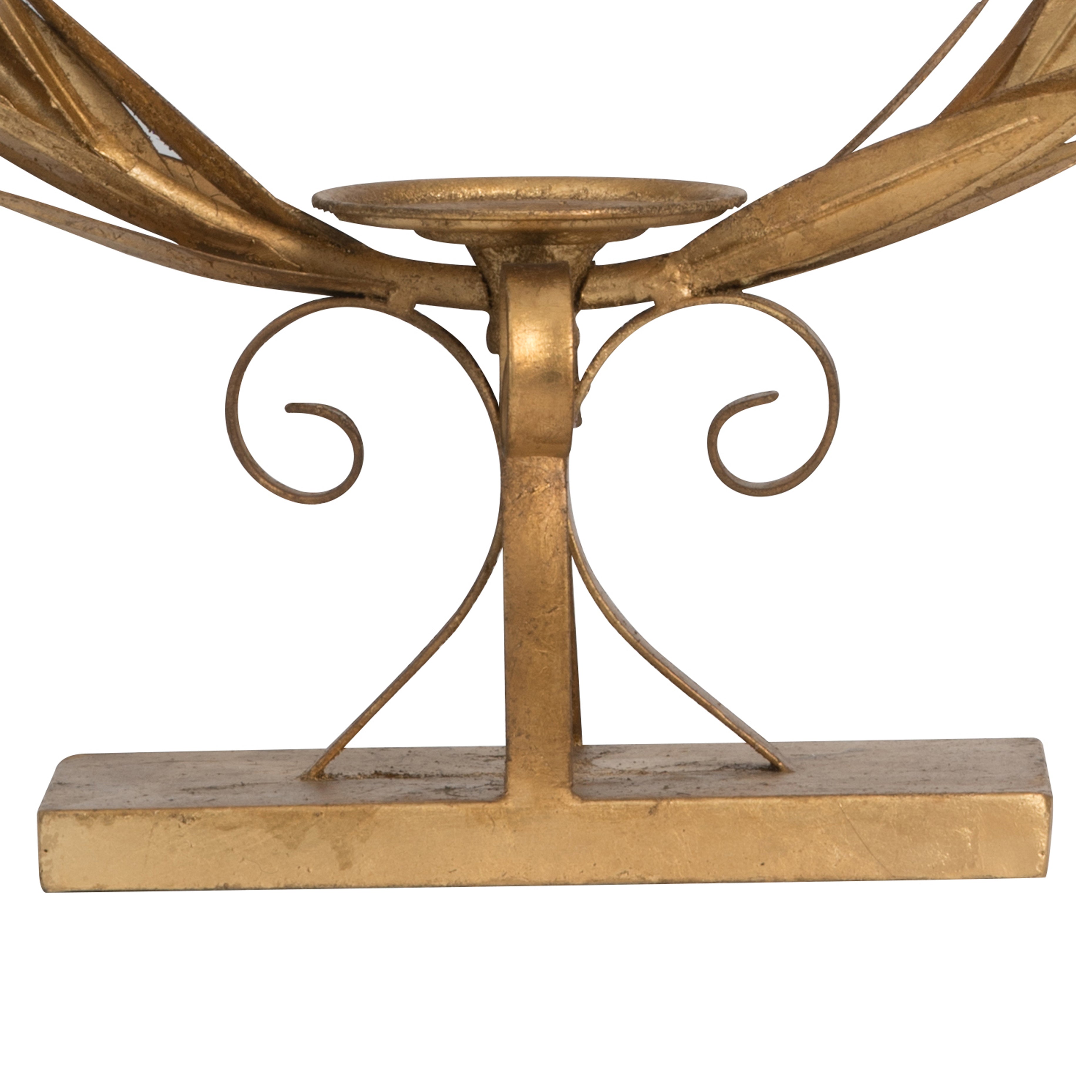 20 Inch Luxury Accent Candle Holder Laurel Wreath Metal Frame Gold Finish-zoom-4