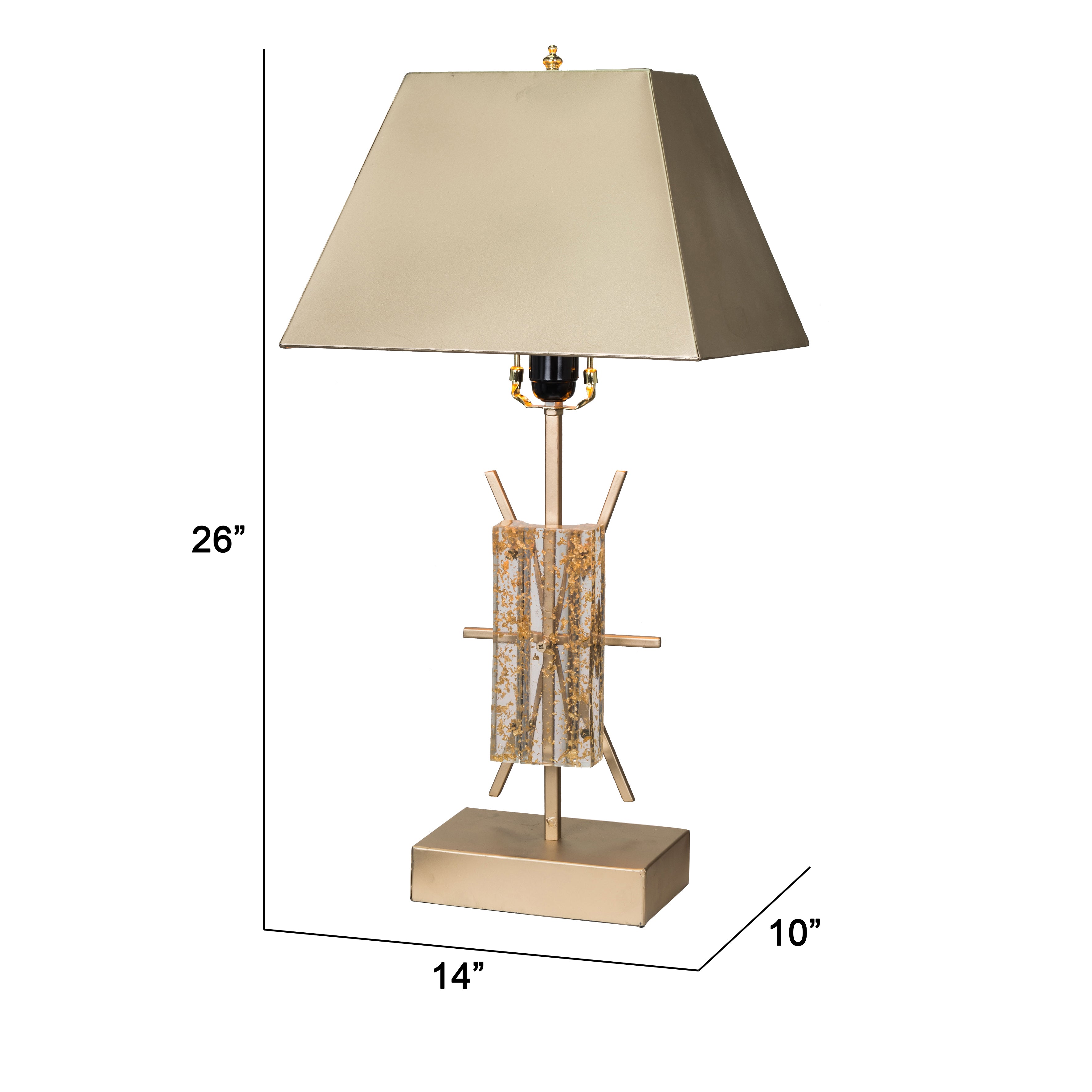 26 Inch Modern Accent Table Lamp Metal And Acrylic Frame Champagne Gold-zoom-5