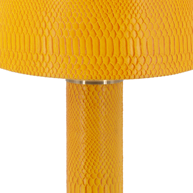 27 Inch Modern Table Lamp Vegan Faux Leather Iron Bright Orange Yellow-zoom-