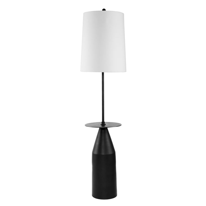 61 Inch Modern Floor Lamp Round Drum Shade Aluminum Frame White Black-zoom-