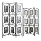 71 Inch Folding Screen Room Divider, Photo Frame Panels, Modern, Black