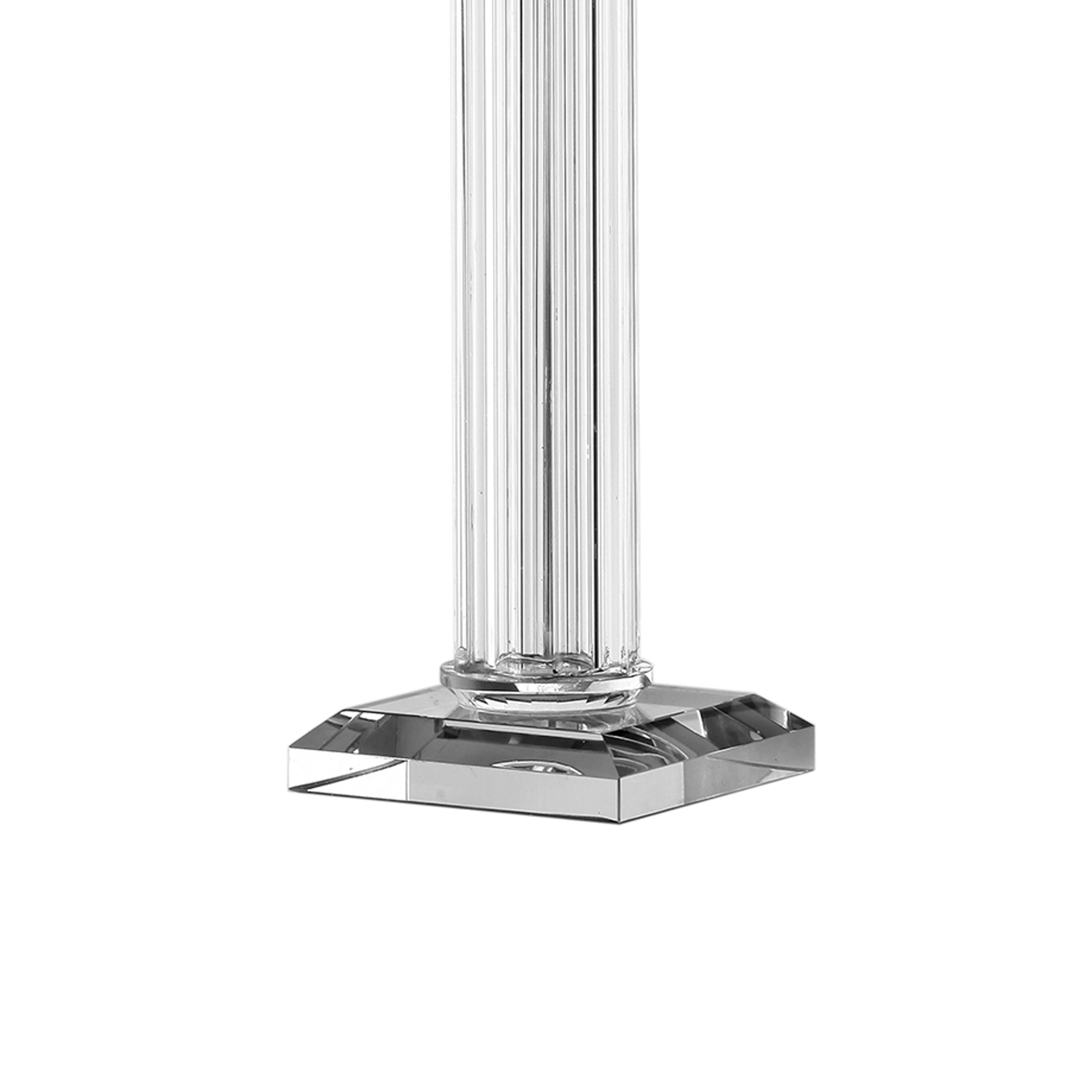 22 Inch Candlestick Holder Clean Lined Square Base Glass Modern Clear-zoom-4