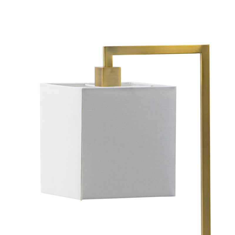 25 Inch Modern Geometric Table Lamp Square Shade White Marble Base Gold-zoom-