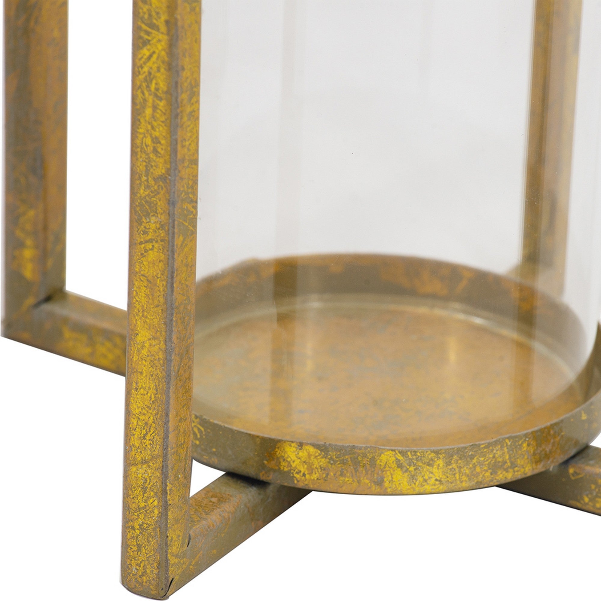 19 15 11 Inch Lanterns Set Of 3 Tea Light Glass Holders Modern Gold-zoom-4