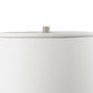 30 Inch Accent Table Lamp Fabric Shade Metal Glass Frame White Gray