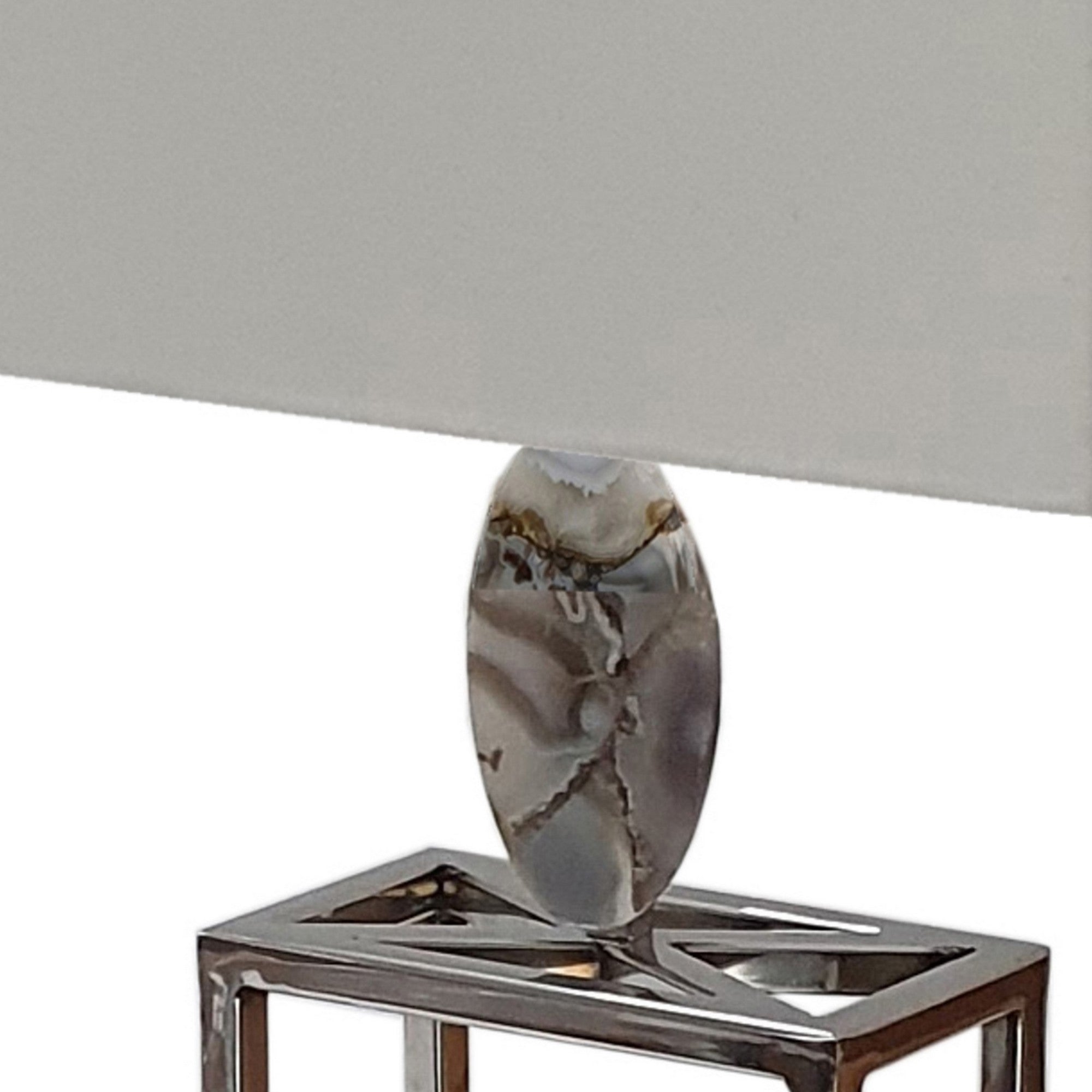 27 Inch Table Lamp Agate Accents Off White Rectangular Shade Chrome-zoom-3