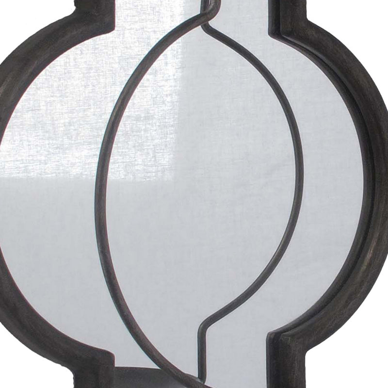 16 Inch Wall Sconce Candle Holder Mirrored Metal Wood Frame Matte Black-zoom-