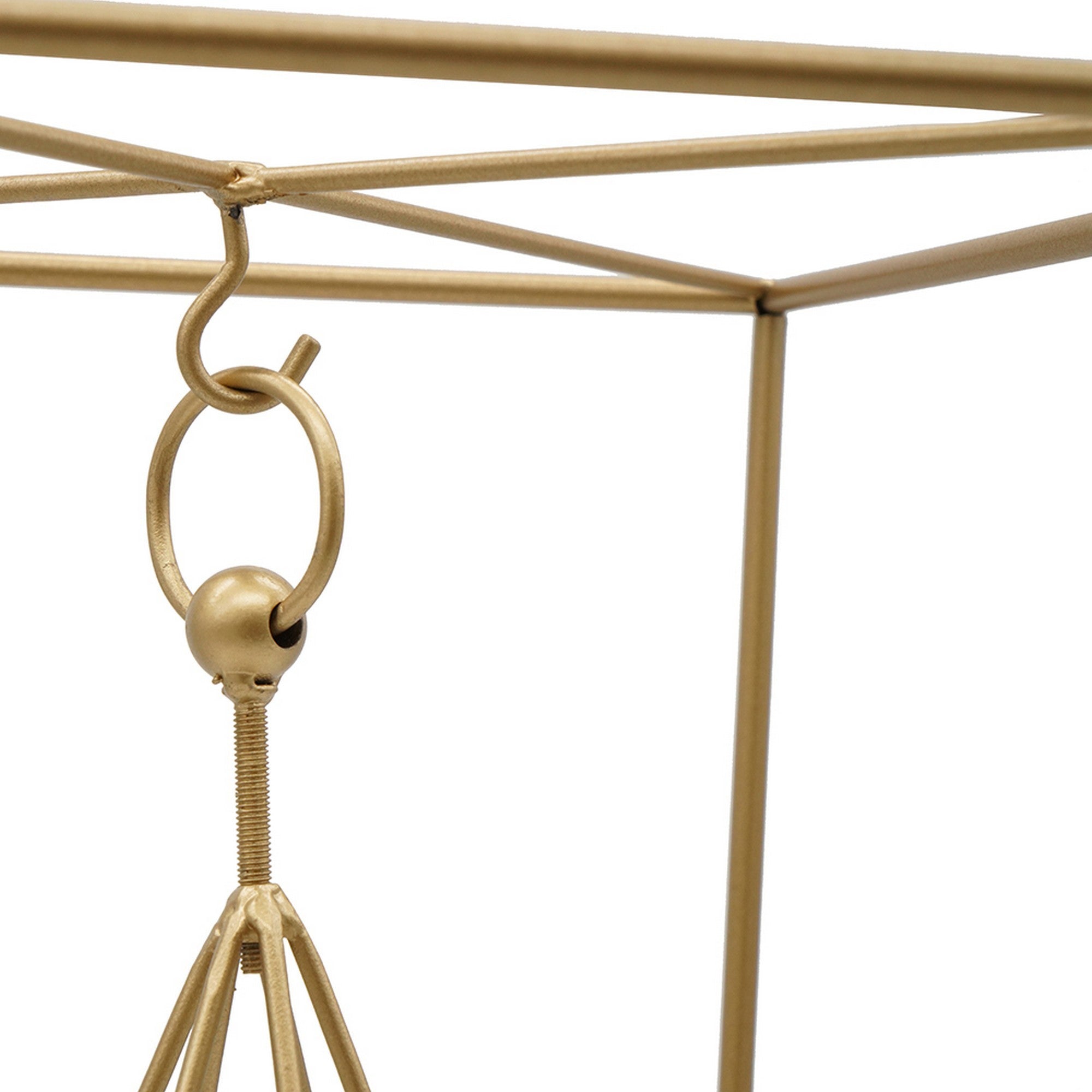 22 Inch Iron Candle Holder Modern Geometric Accent Hanging Design Gold-zoom-3