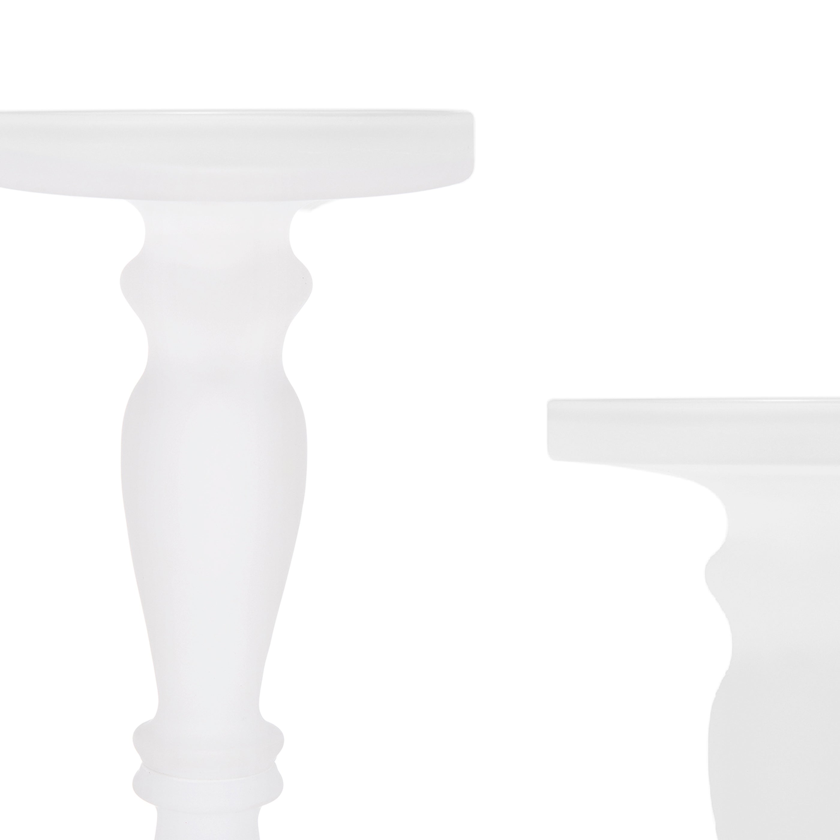 Qui 14 11 Inch Candle Holders White Turned Pedestal Glass Set Of 2-zoom-3