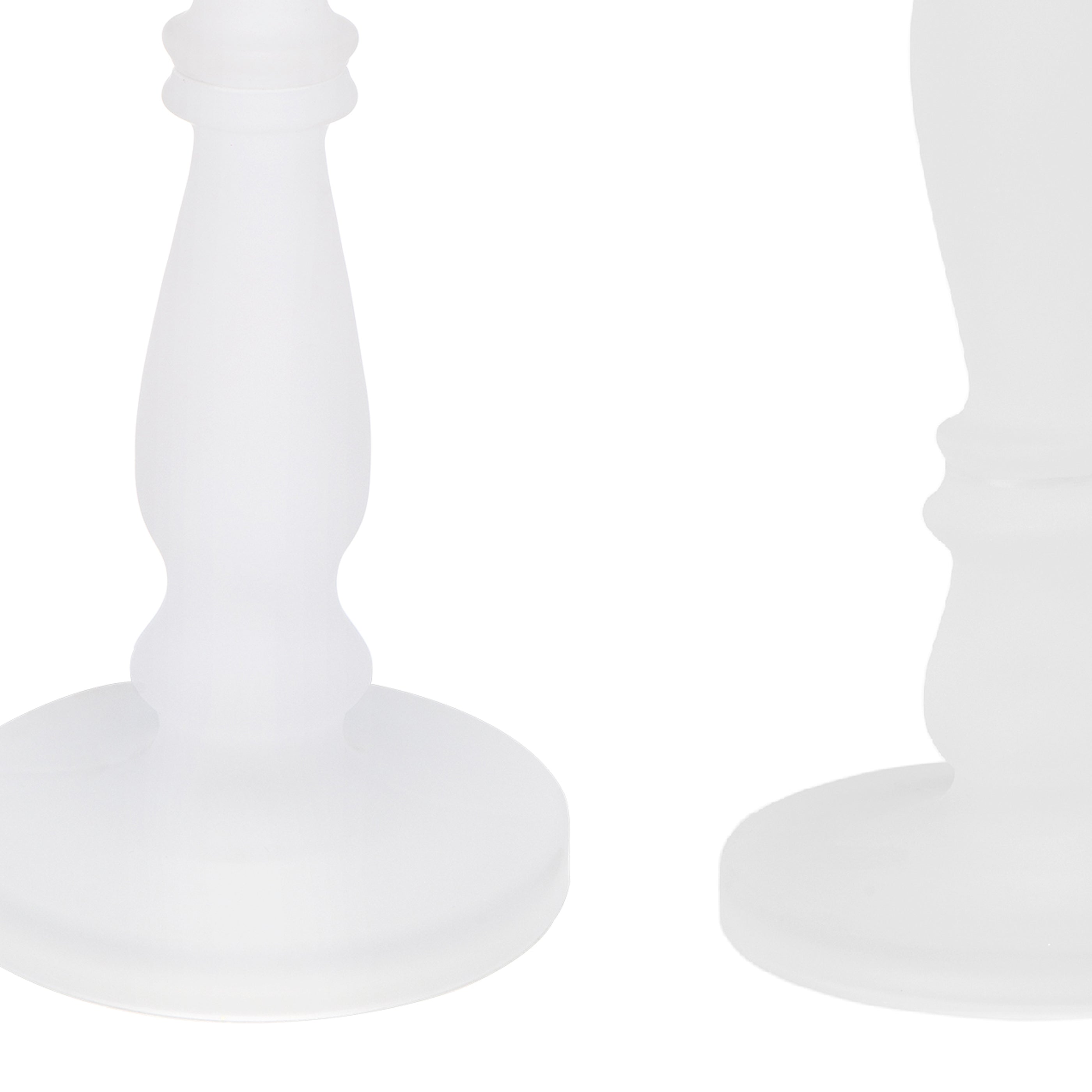 Qui 14 11 Inch Candle Holders White Turned Pedestal Glass Set Of 2-zoom-4