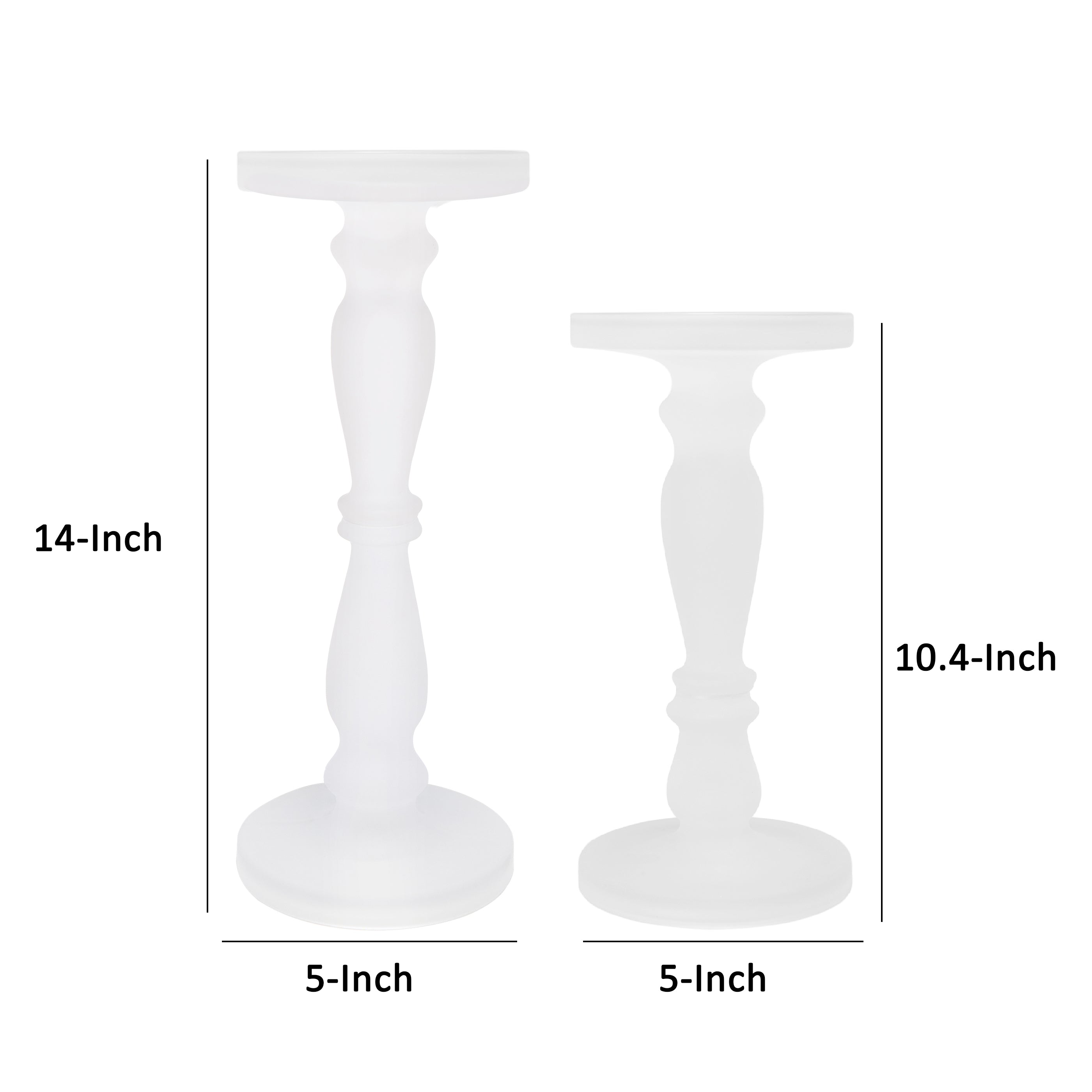 Qui 14 11 Inch Candle Holders White Turned Pedestal Glass Set Of 2-zoom-5