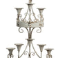 16 Inch Wall Mount Candle Holder Ornately Scrolled White Metal Finish