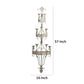 16 Inch Wall Mount Candle Holder Ornately Scrolled White Metal Finish