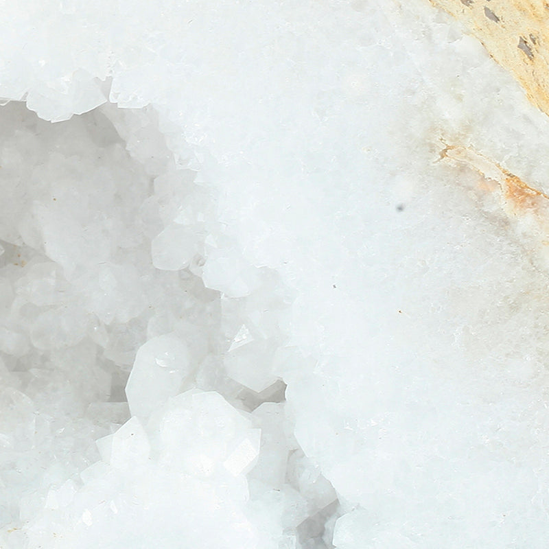5 Inch Natural White Stone Bookends, Artisanal Textured Geode Rock-zoom-