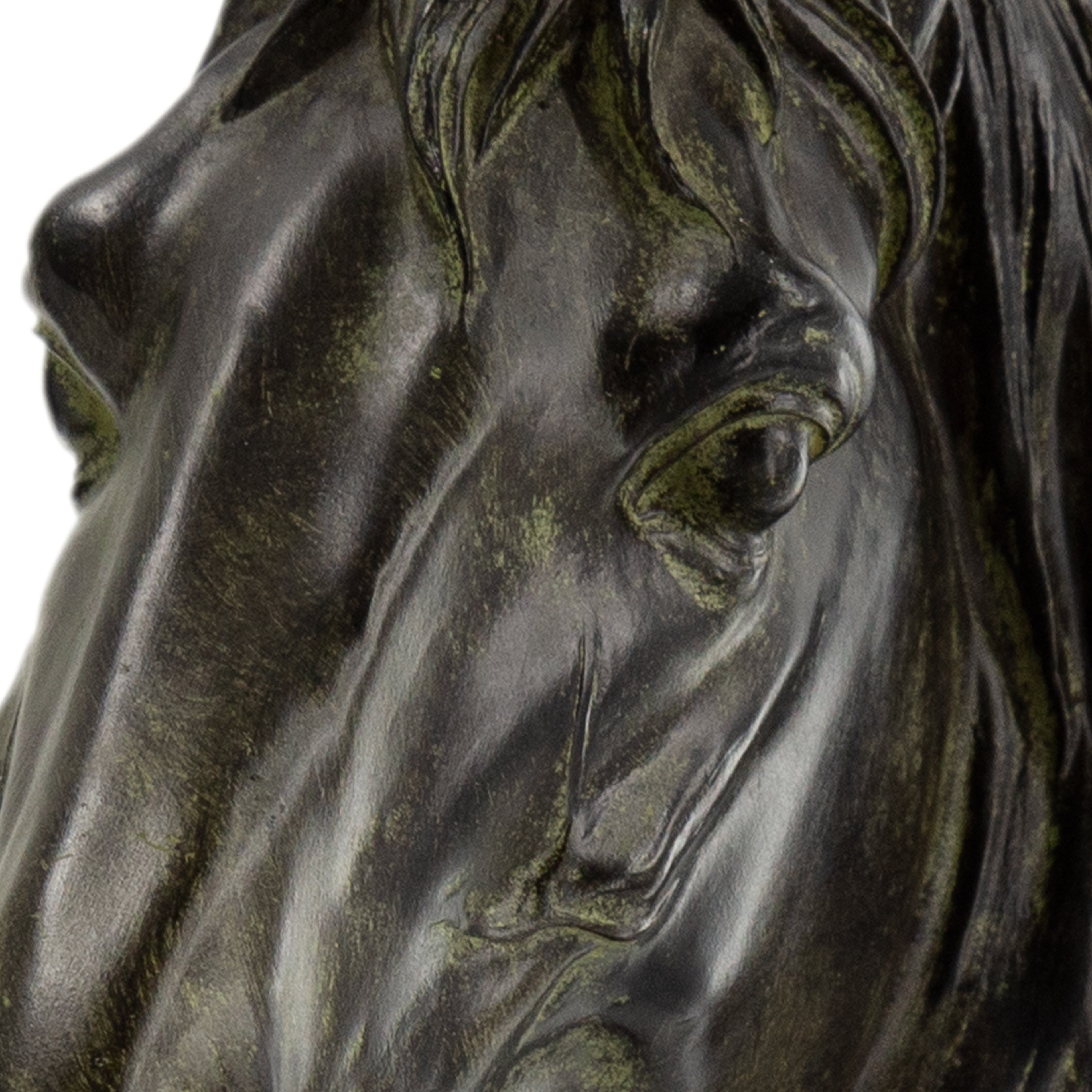 16 Inch Modern Decorative Figurine Sculpture Horse Bust Black Polyresin-zoom-3