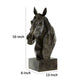 16 Inch Modern Decorative Figurine Sculpture Horse Bust Black Polyresin